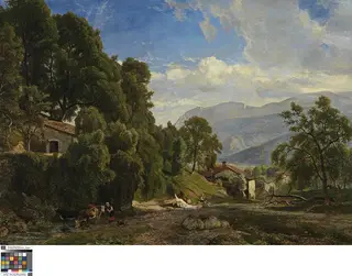 Berglandschap in Voreppe, Dauphiné, by Théodore Fourmois