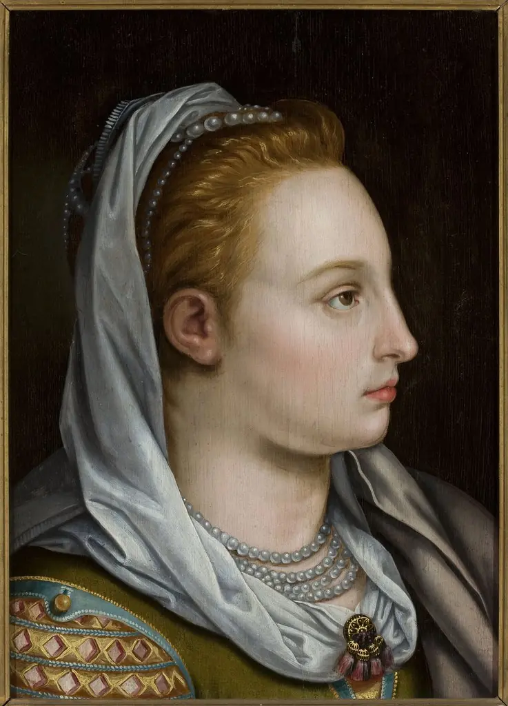 Head of a woman in profile, by Bernaert de Rijckere