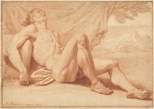 A Reclining Male Nude, by Bernard Picart