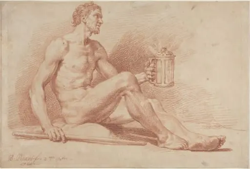 Male Nude with a Lamp (Diogenes), by Bernard Picart