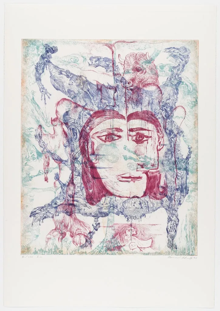 Untitled, by Bernard Schultze, ink, 1974