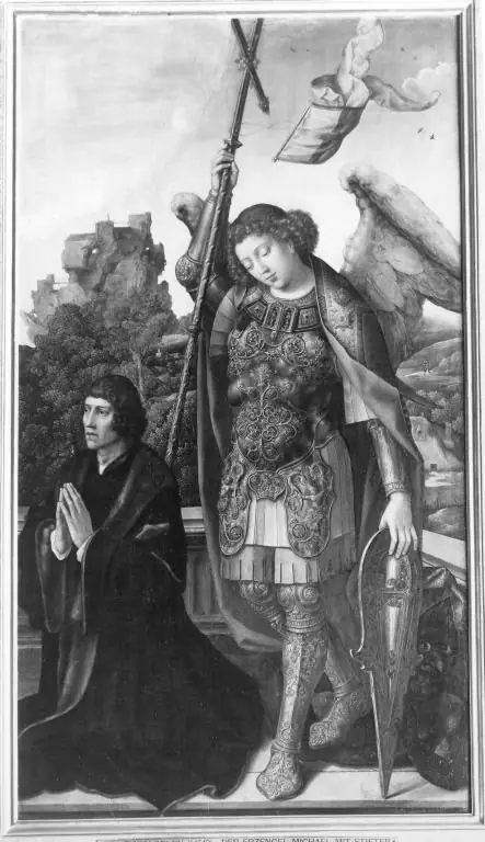 The Archangel Michael with donor, by Bernard Van Orley