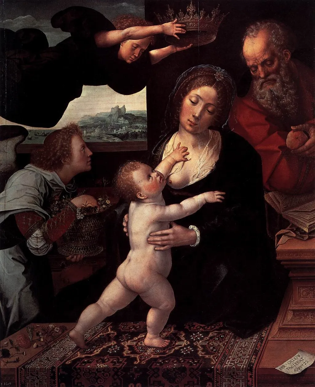 The Holy Family, by Bernard Van Orley, oil, 1522