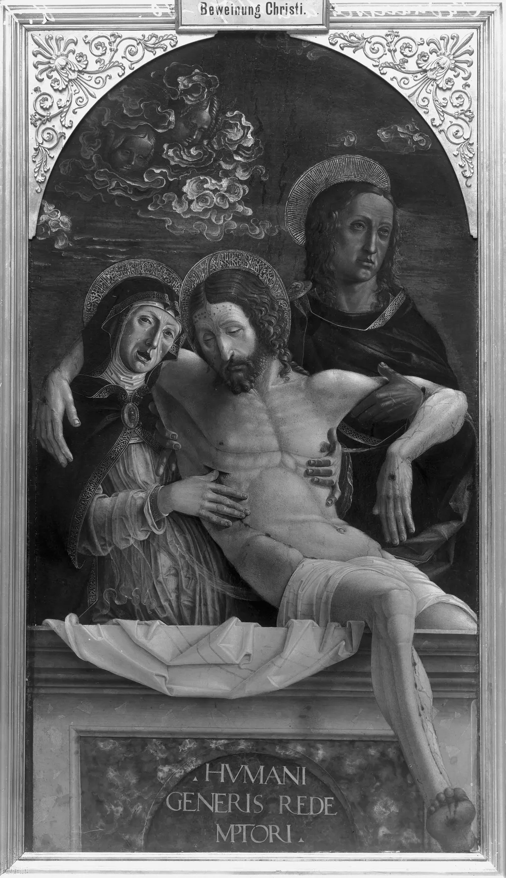 Lamentation of Christ, by Bernardino Butinone, paint, 1490