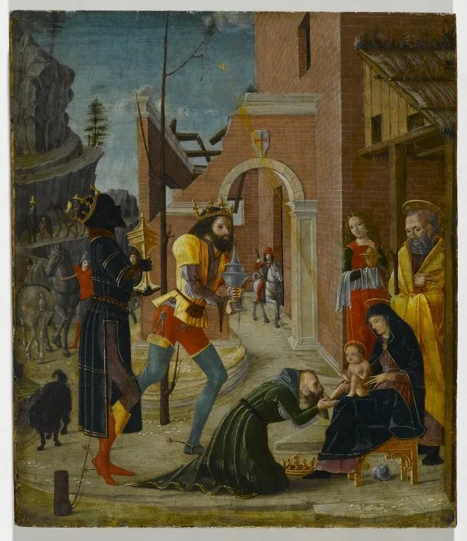 The Adoration of the Magi, by Bernardino Butinone, tempera, 1496