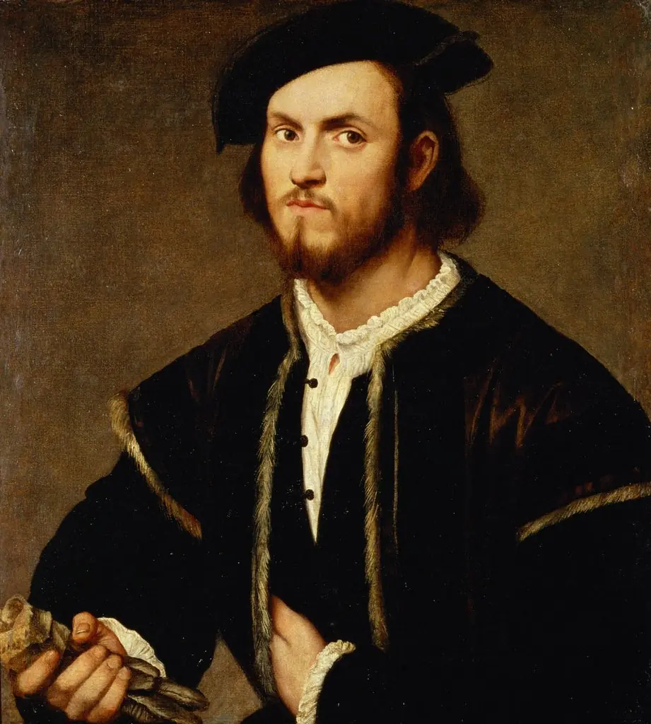 Bildnis eines jungen Mannes mit Barett und Handschuhen, by Bernardino Licinio