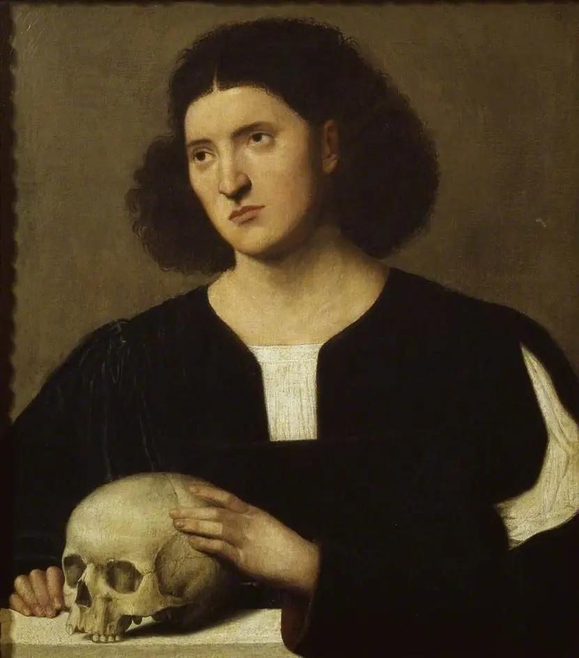 Portrait of a young Man with a Skull, by Bernardino Licinio