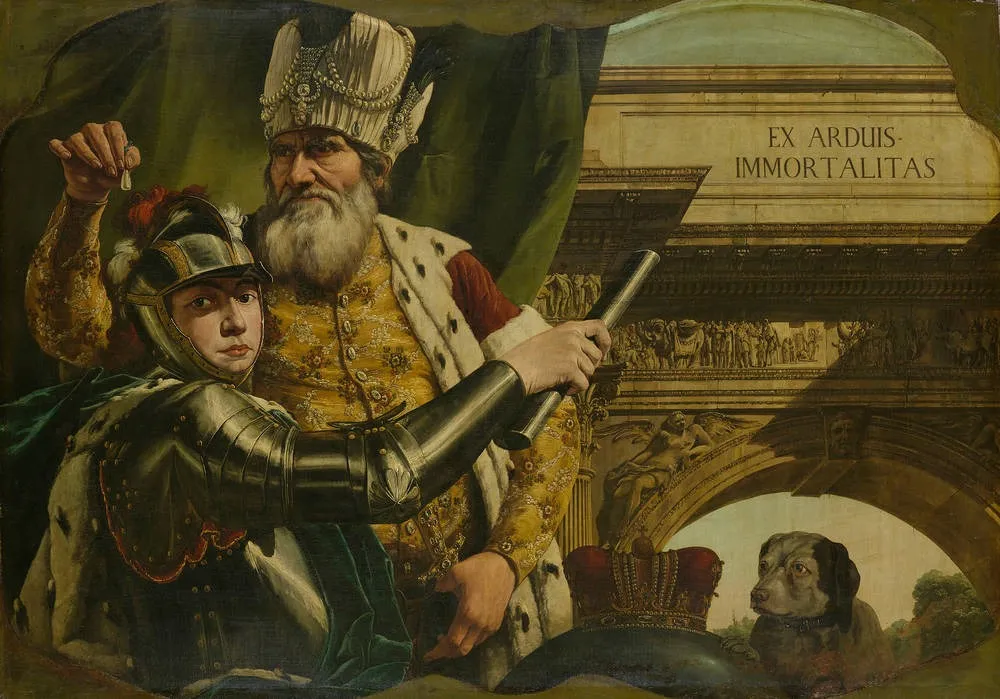 Allegory Ex Arduis Immortalitas, by Bernardo Bellotto, oil, 1762