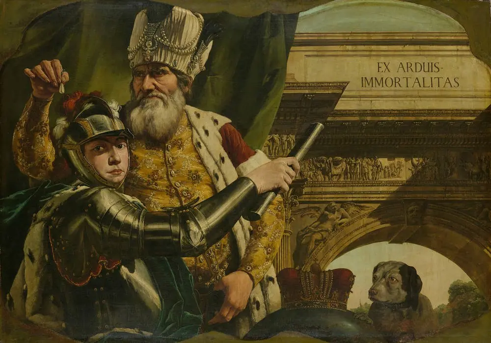 Allegory Ex Arduis Immortalitas, by Bernardo Bellotto