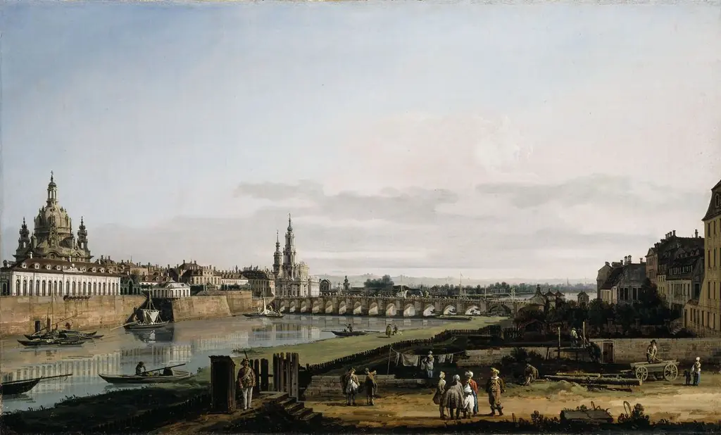 Dresden from the Right Bank of the Elbe above the Augustus Bridge, by Bernardo Bellotto