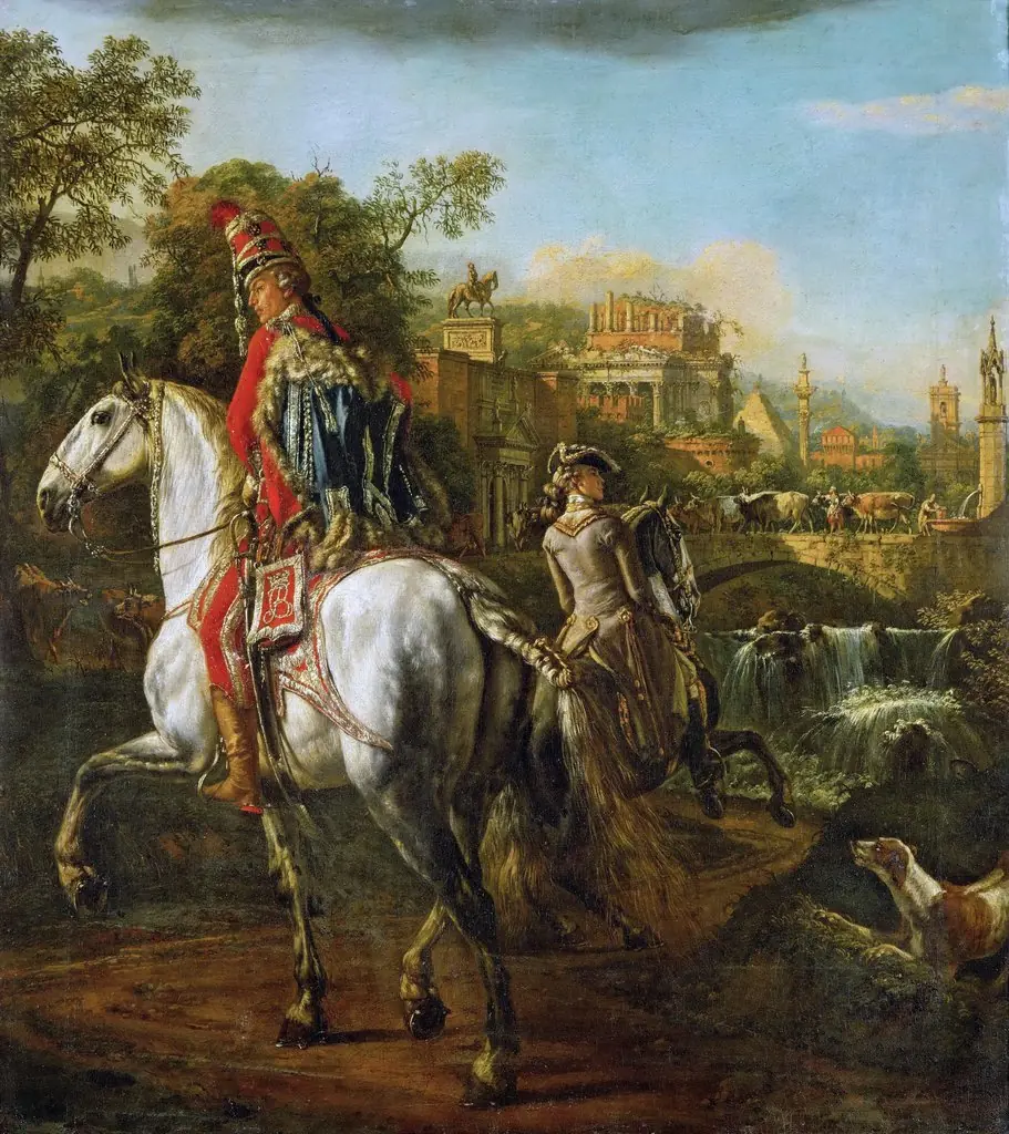 Equestrian Portrait of a Hussar Officer, by Bernardo Bellotto