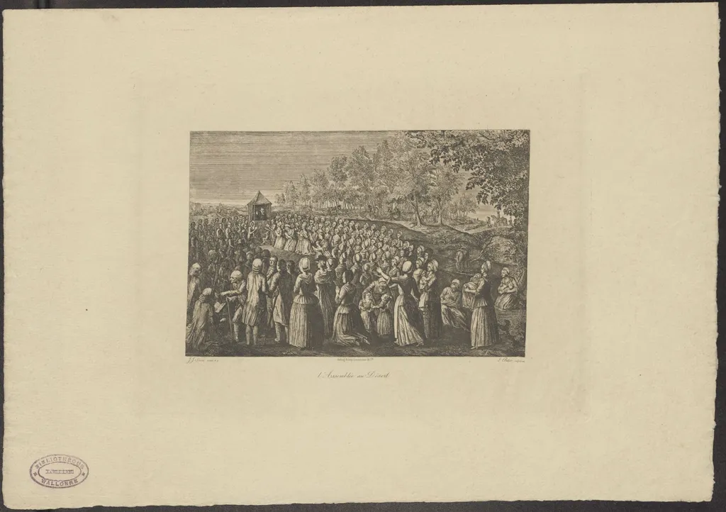 History print: congregation in the desert, by Bernardo Bellotto, 1775