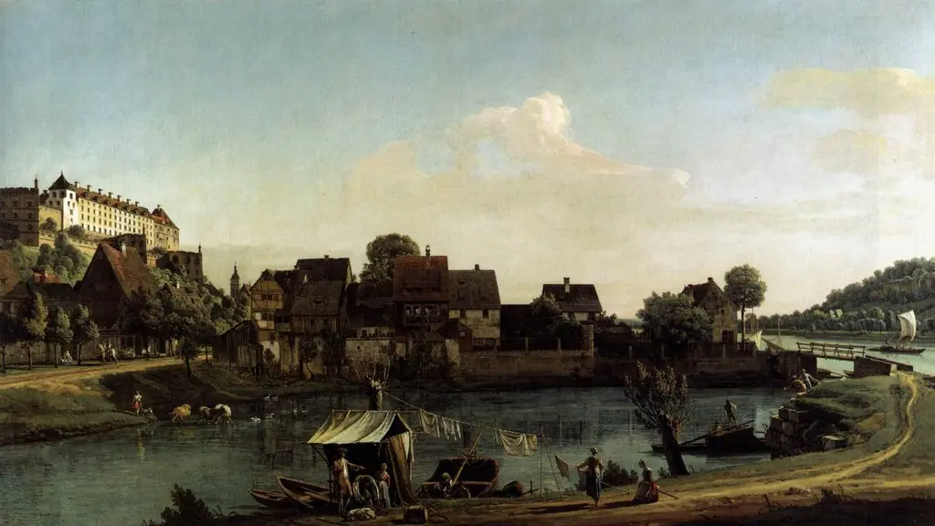Pirna Seen from the Harbour Town, by Bernardo Bellotto