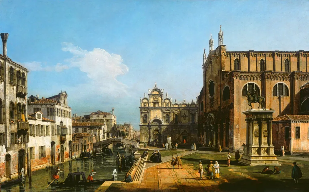 The Campo di SS. Giovanni e Paolo, Venice, by Bernardo Bellotto, oil, 1745