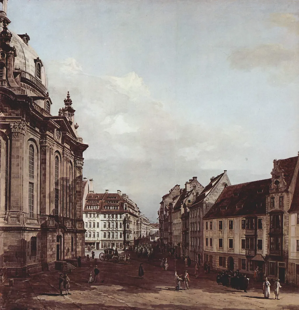 The Frauenkirche in Dresden, by Bernardo Bellotto, oil, 1751