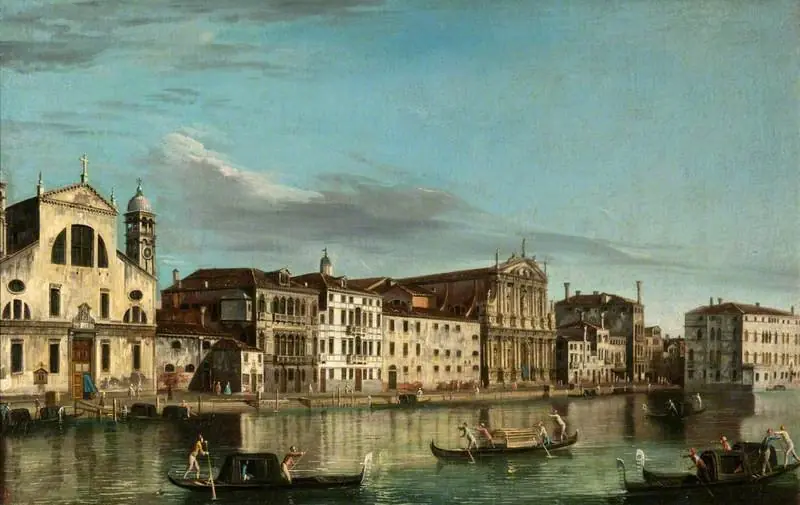 The Grand Canal: Santa Lucia and the Church of the Scalzi, Venice, by Bernardo Bellotto