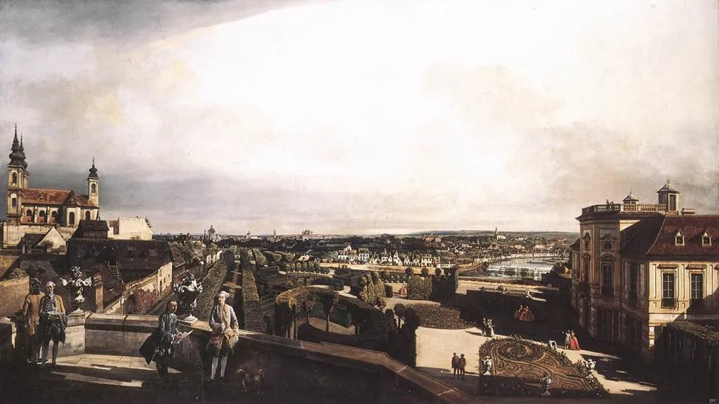 The Kaunitz Palace and Garden in Vienna, by Bernardo Bellotto, oil, 1759