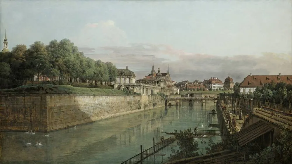 The Moat of the Zwinger in Dresden, by Bernardo Bellotto, oil, 1751