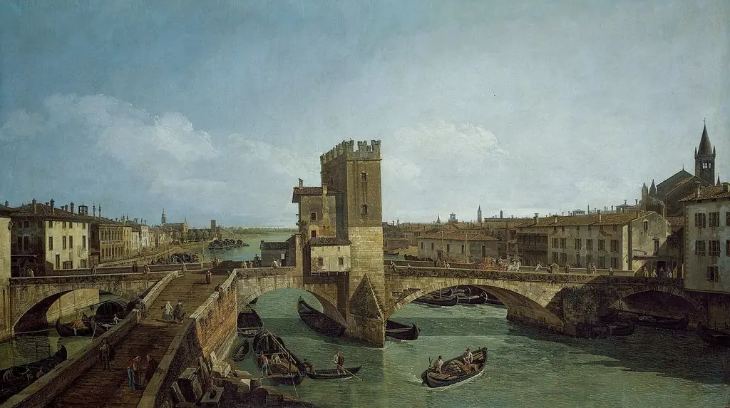 The Old Ponte delle Navi in Verona, by Bernardo Bellotto