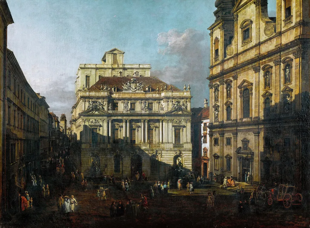 Universitätsplatz in Vienna, by Bernardo Bellotto, oil, 1758