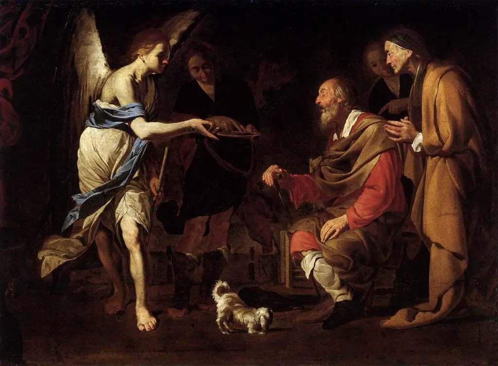 Curing of Tobias, by Bernardo Cavallino
