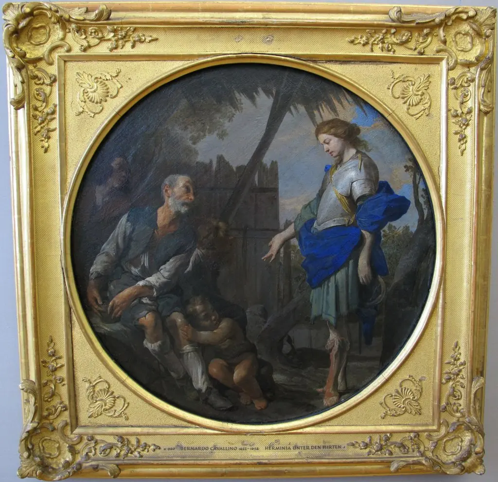 Erminia unter den Hirten, by Bernardo Cavallino