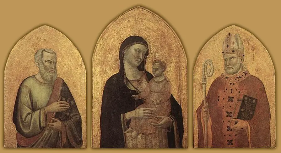 Madonna and Child with Sts Matthew and Nicholas, by Bernardo Daddi
