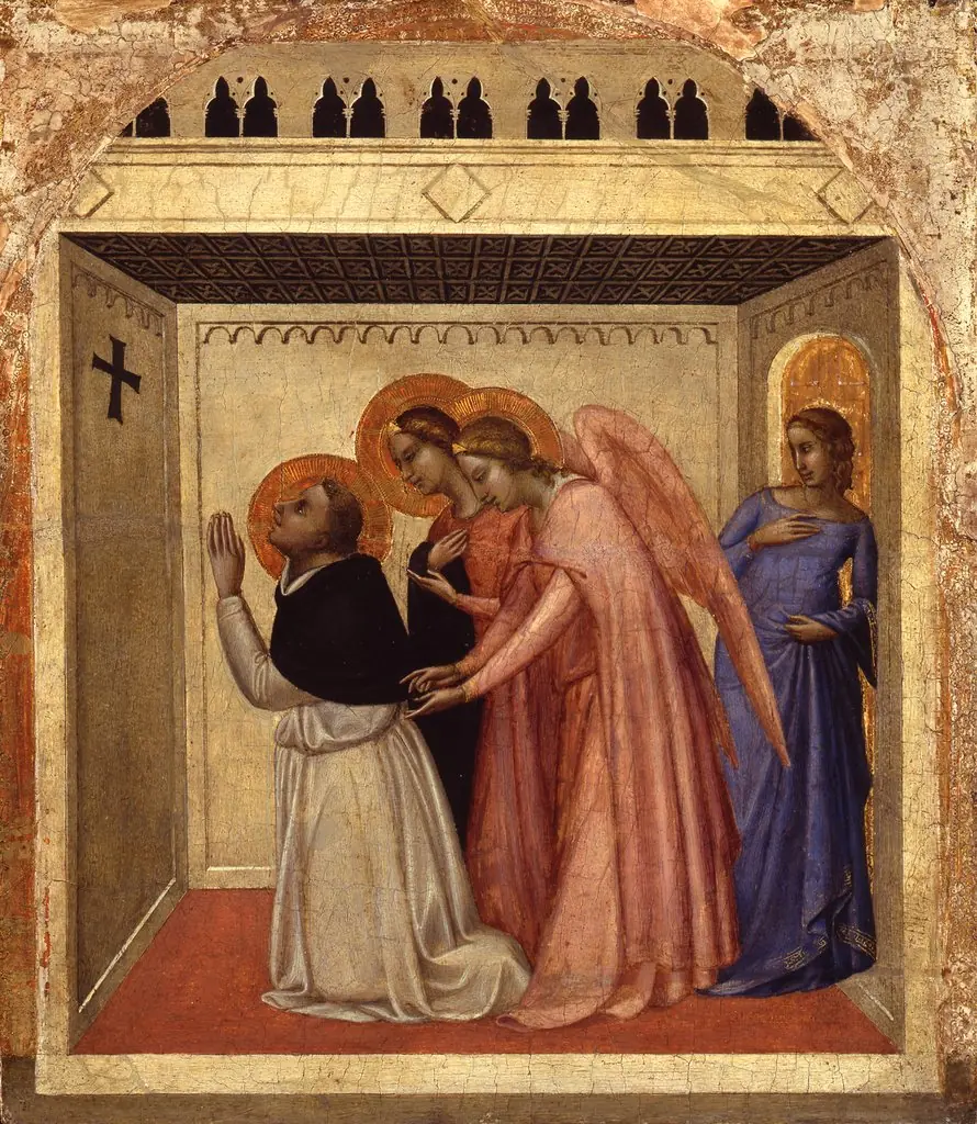 The temptation of Thomas of Aquinas, by Bernardo Daddi