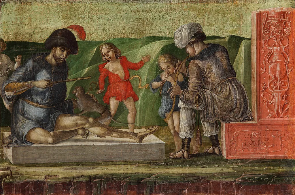 Musicians, by Bernardo Parentino, paint, 1487