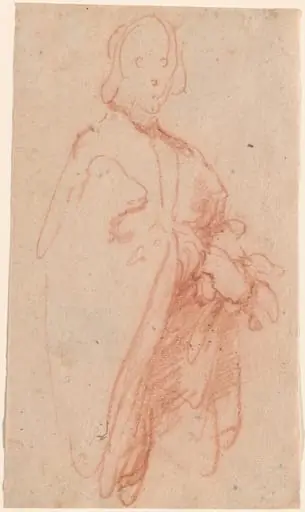 A Standing Man with Cloak and Gloves, by Bernardo Strozzi