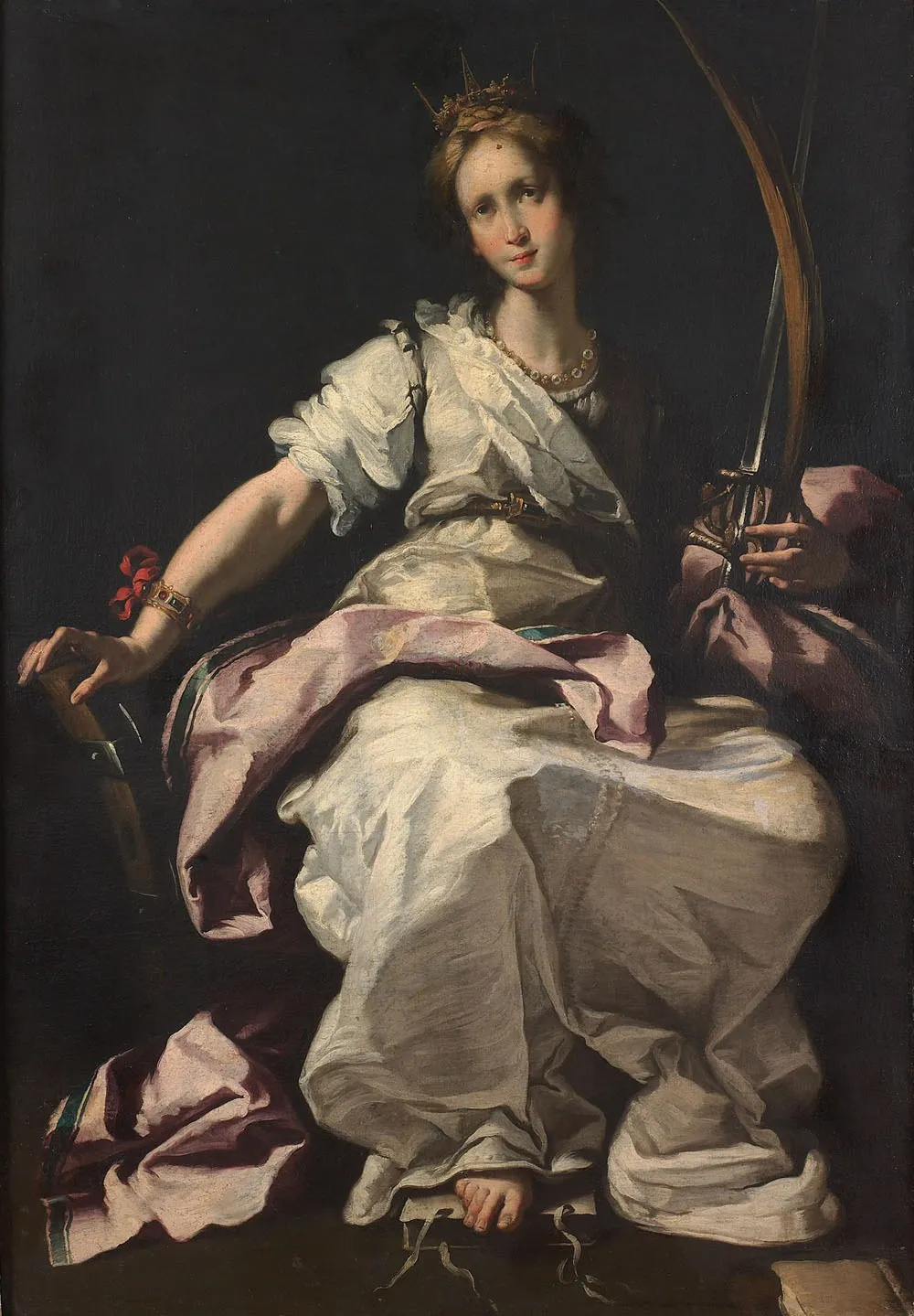 Saint Catherine of Alexandria, by Bernardo Strozzi, oil, 1615