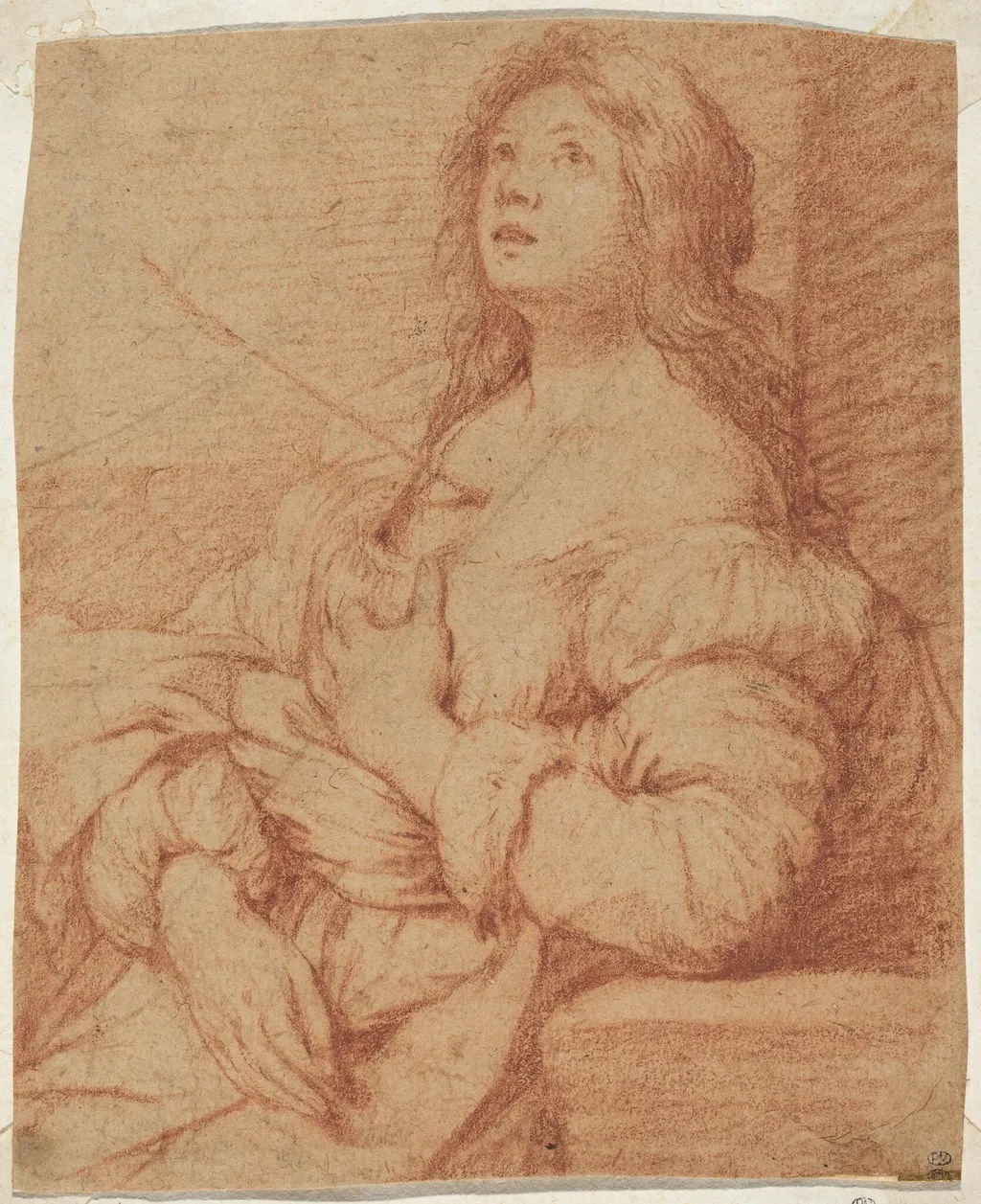 Saint Ursula, by Bernardo Strozzi, chalk, 1613