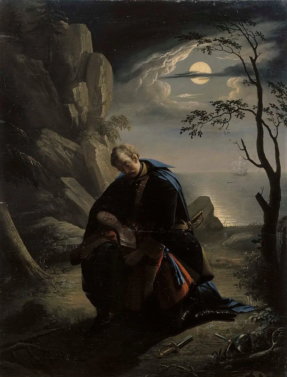 Ruotsalainen sotilas ja puolalainen tyttö, by Berndt Abraham Godenhjelm, unspecified