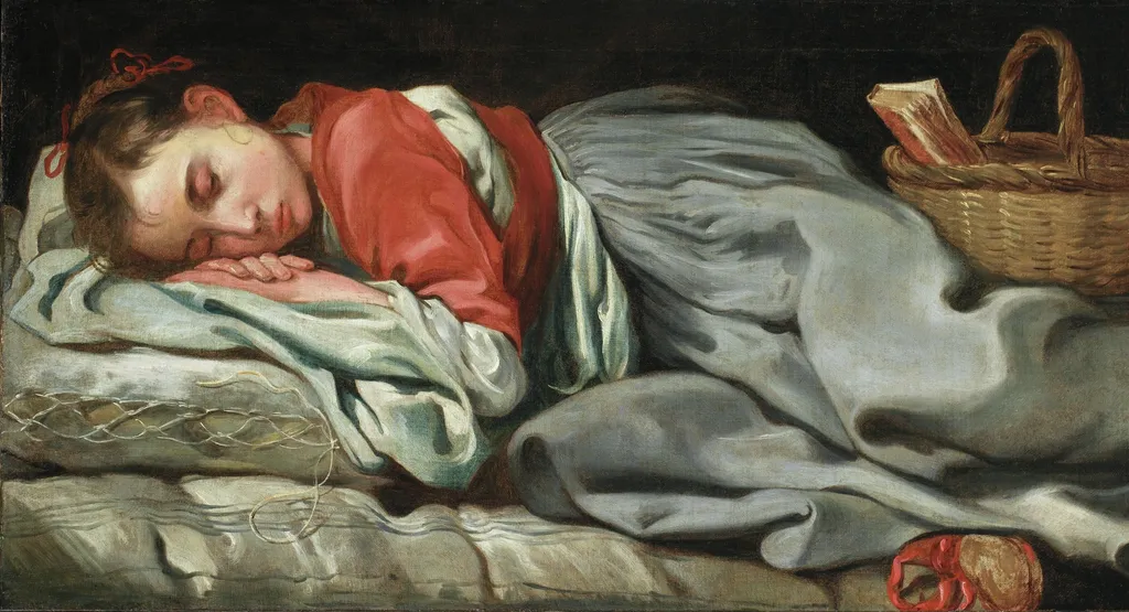 Young Girl Sleeping, by Bernhard Keil, oil, 1655