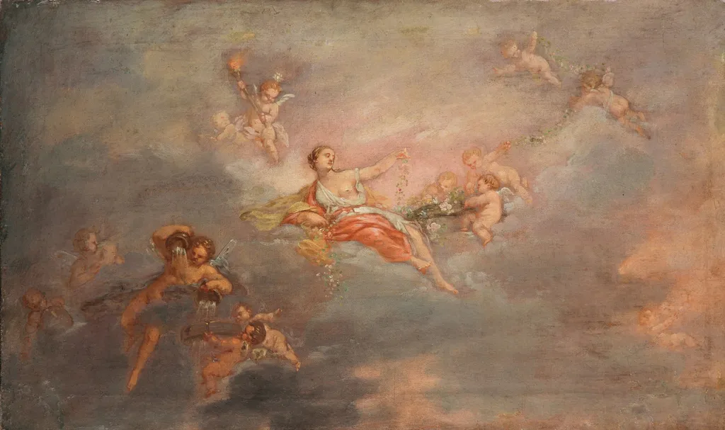 Der Morgen / Aurora blumenstreuend, by Bernhard Rode, oil, 1767