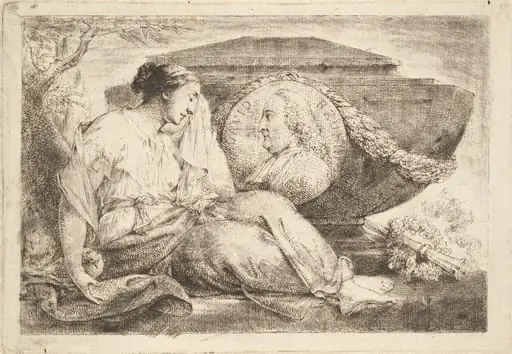 Love Mourns at the Tomb of Preacher Bruhn (Am Grabmal des predigers Bruhn trauert die eheliche Liebe), by Bernhard Rode