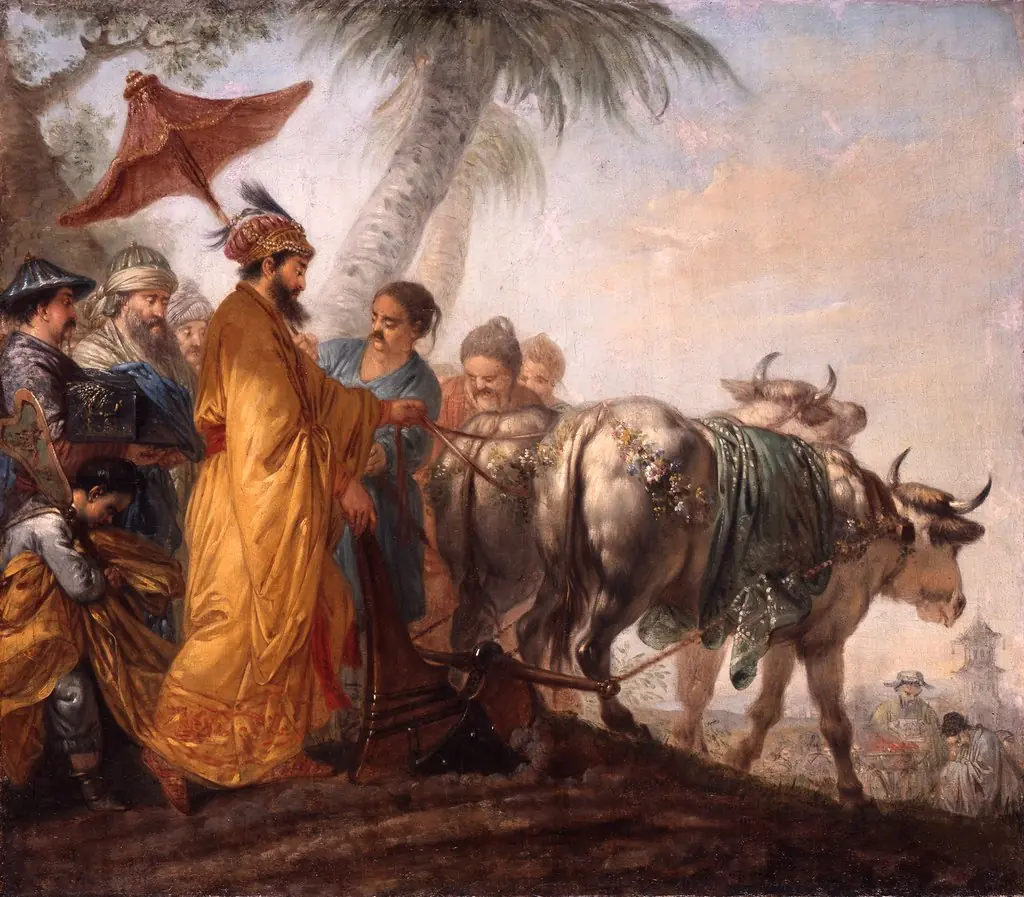 The Emperor of China Ploughs the First Furrow in Honour of Agriculture, by Bernhard Rode