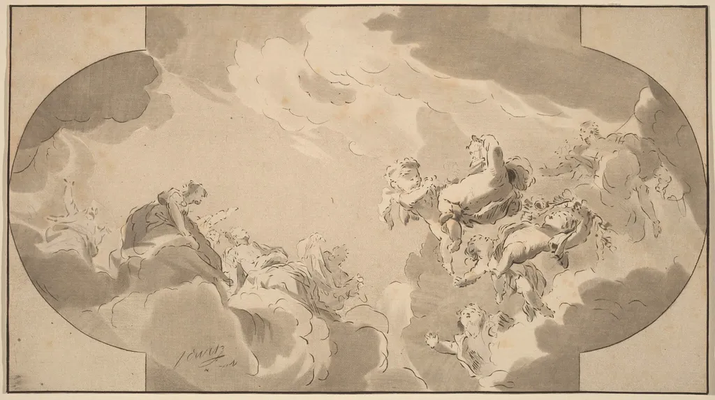 Ceiling Decoration, by Bernhard Schreuder, ink, 1740