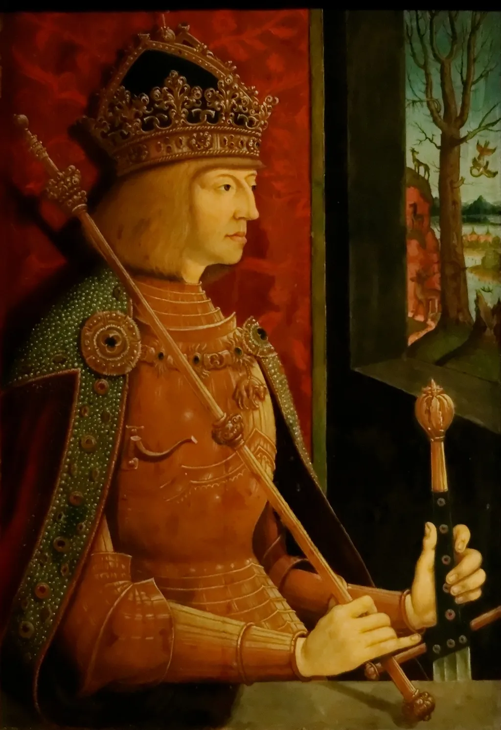 Portrait of Maximilian I, Holy Roman Emperor, by Bernhard Strigel, unspecified, 1500