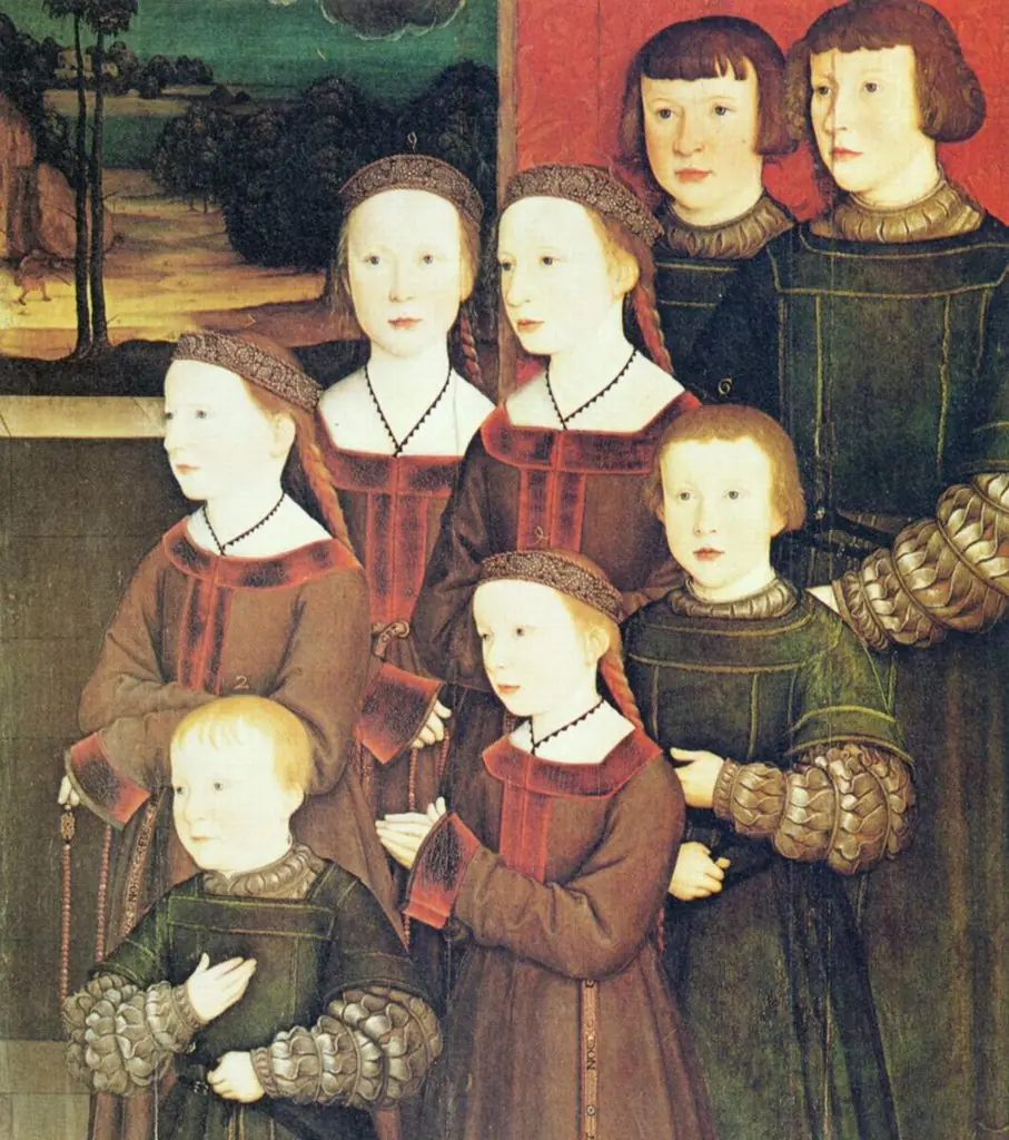Rehlinger-Diptychon: Die acht Kinder des Konrad Rehlinger, by Bernhard Strigel