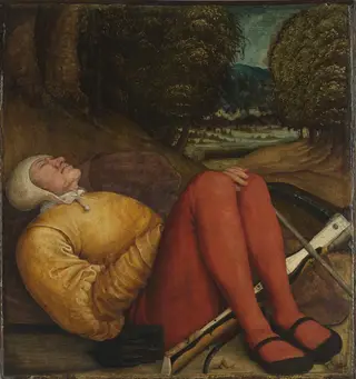 Sleeping guard of a grave with a crossbow
