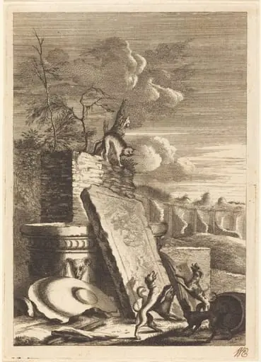 Dogs Pursuing a Cat, by Bernhard Zaech