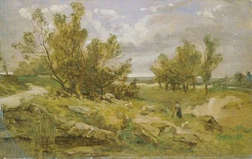 Autumn Landscape, by Bertalan Székely, oil, 1890