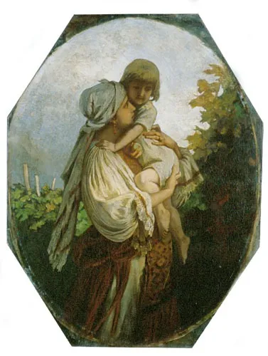 Blissful Mother, by Bertalan Székely, oil, 1870
