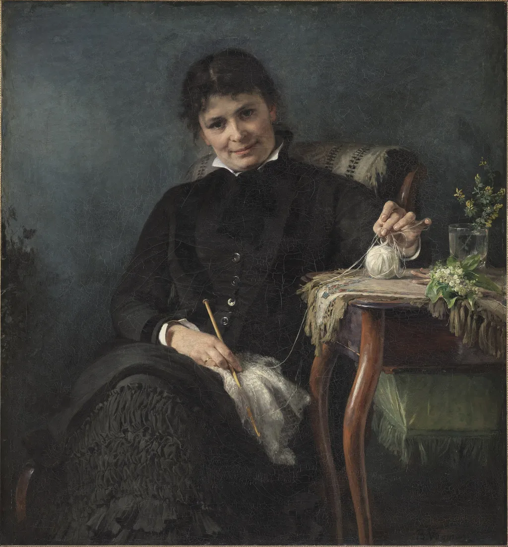 Madam Anna Seekamp, the Artist's Sister, by Bertha Wegmann, oil, 1892
