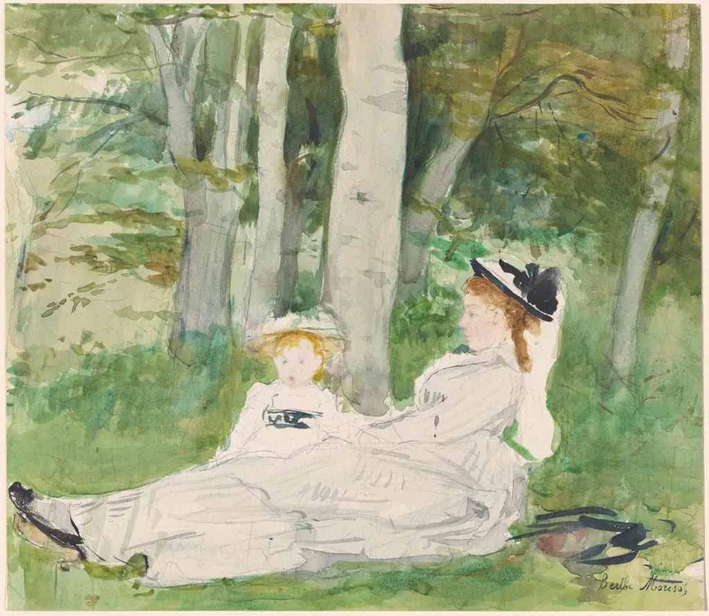 At the Edge of the Forest (Edma and Jeanne), by Berthe Morisot