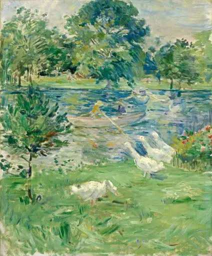 Girl in a Boat with Geese, by Berthe Morisot
