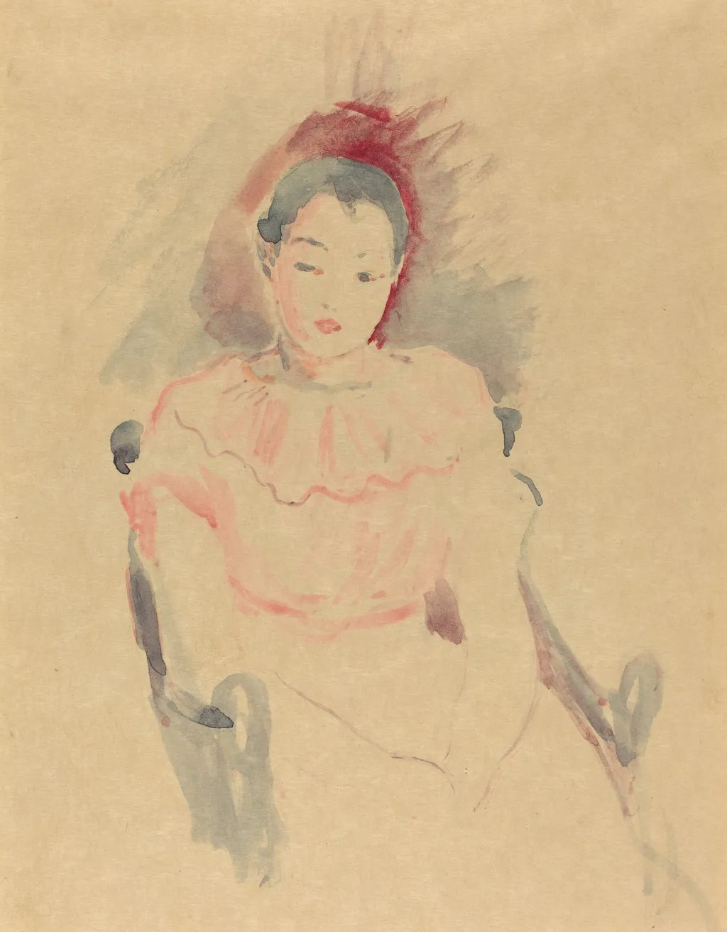 Girl Seated, by Berthe Morisot, watercolor, 1898