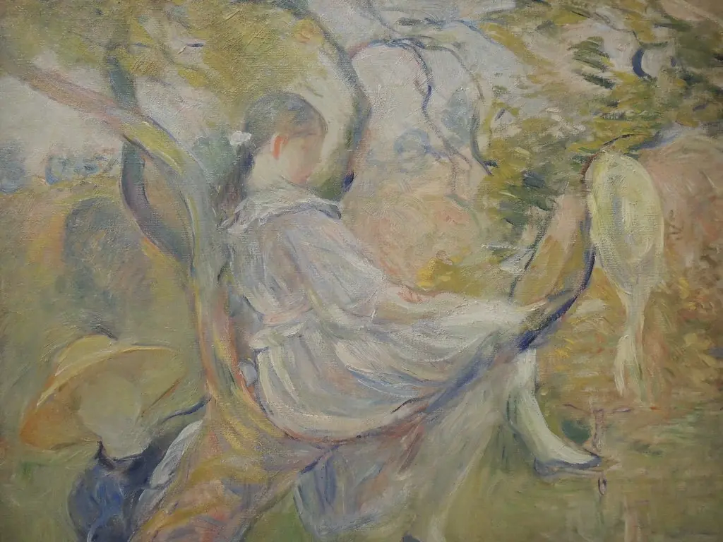 In the apple tree, by Berthe Morisot