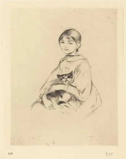 Julie Manet Holding a Cat, by Berthe Morisot